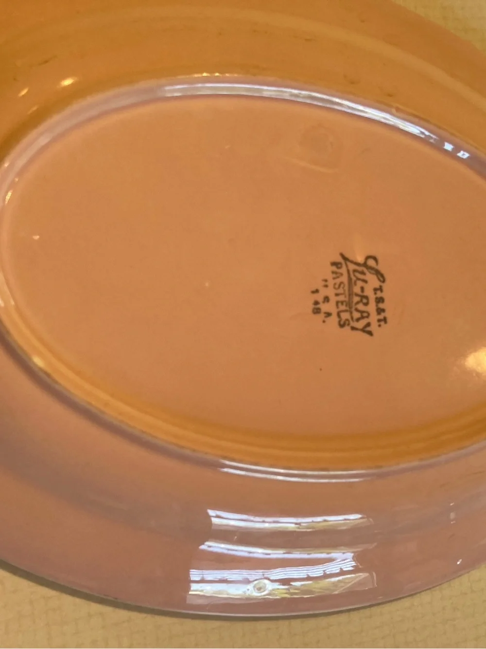 Vintage TS Luray Pastels Pink Oval Serving Platter